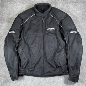 Nitro Racing Mesh Motorcycle Jacket Men's XXL Black Padded Liner Full Zip